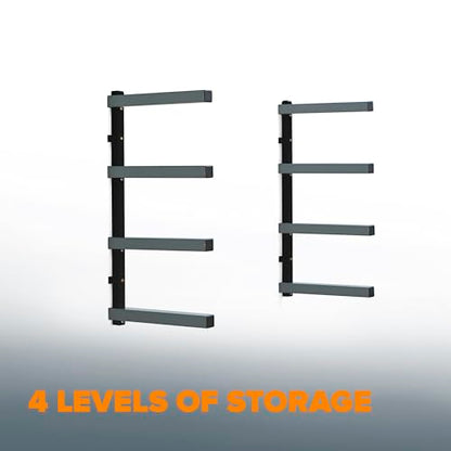 4 Level Lumber Storage Rack Wall Mount Wood Rack For Garage Organizer