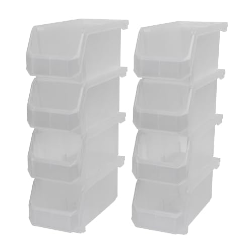 Medium Stackable Plastic Storage Bins (8 Count)