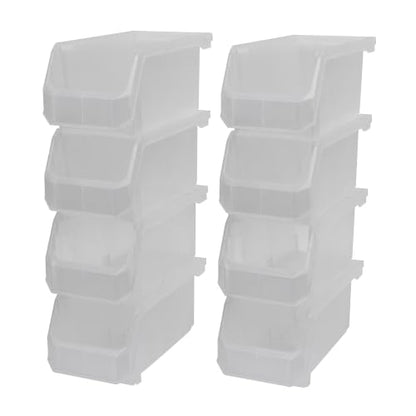 Medium Stackable Plastic Storage Bins (8 Count)