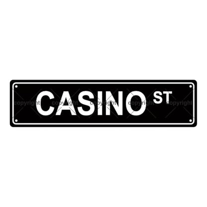 CASINO ST SPACE Metal Tin Street Sign Bar Cafe Garage Cave Home Room Wall Bathroom Farmhouse Garden Porch Patio Decor