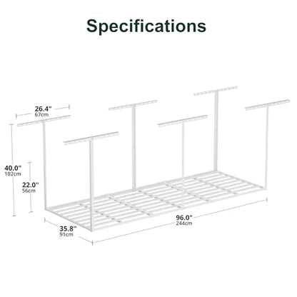 3x8 Garage Storage Overhead Rack Organization