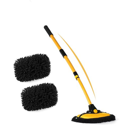 47.64" Car Wash Brush Mop Kit Mitt Sponge with Long Handle Car Cleaning Supplies Kit Tools Car Washing Duster Exterior Scratch Free