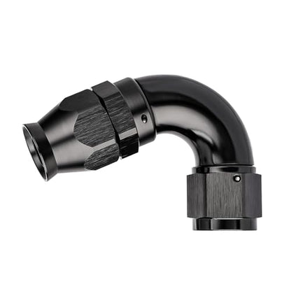 12AN 120 Degree PTFE One Piece Full Flow End Hose Fitting Aluminum Black