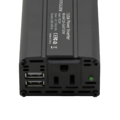 150W Power Inverter 12V DC to 110V AC Car Plug Adapter Outlet Converter with 2.4A Dual USB AC car Charger for Laptop Computer