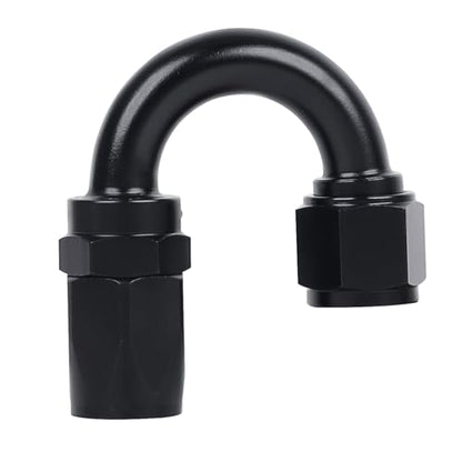 Swivel 8AN Fitting 180 Degree For CPE Braided Hose End Black 2Pcs (2 Count)