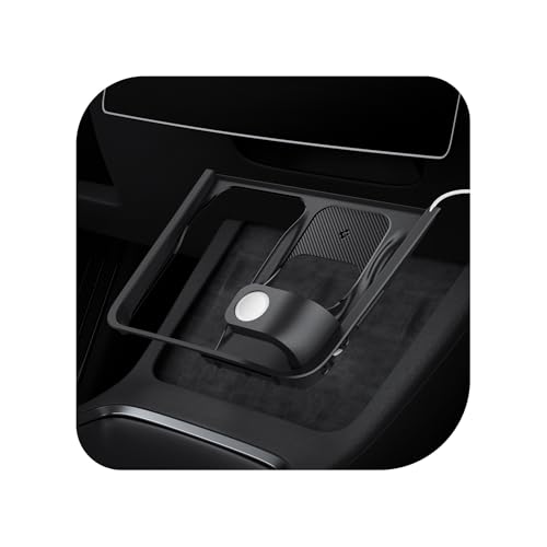 3-in-1 Organizer Mount for Legacy Tesla Model Y 2022-2024 & Model 3 2022-2023 (Watch Charger Not Included) - Uses Tesla Wireless Charging Pad - for iPhone, AirPods, Apple Watch