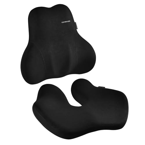 Memory Foam Car Seat Cushion and Lumbar Support Pillow for Car