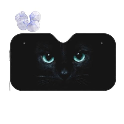 Black Cat Eyes Car Windshield Sunshade Front Window Sun Visor Protector Foldable Shield Cover for Truck SUV