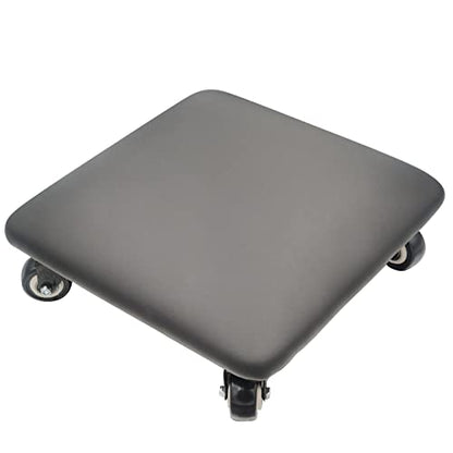 Roller Seat 360 Degree Rotating Low Stool with Wheel Chair PU Leather Universal Swivel Wheels Stool for Home Office Fitness and Garage