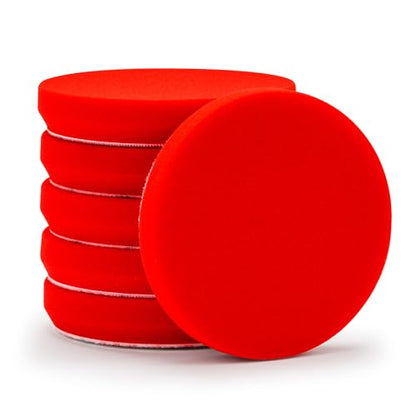 12216 5.5 in Red Foam Waxing Pads (6 Count)