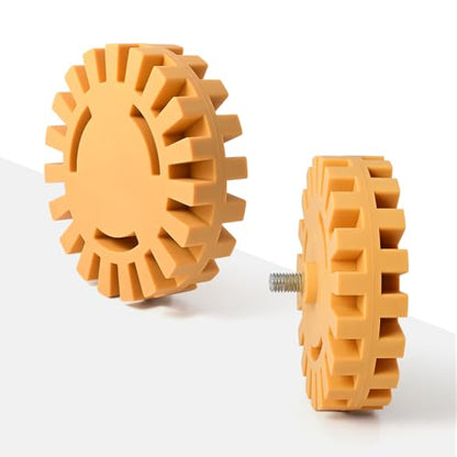 2 Pack Decal Remover Eraser Wheel with Adapter 4 inch Rubber Eraser Wheel for Drill Removes Car Decal Vinyl Tape Graphics Pinstripe Sticker Adhesive Remover