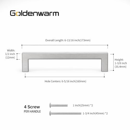 30 Pack 6-1/4 Inch Brushed Nickel Cabinet Pulls Drawer Handles (30 Count)