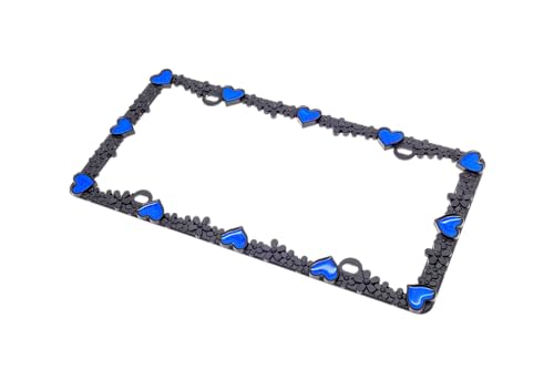 3D Daisy Heart License Plate Frame from Pure Zinc Alloy Metal Perfect Plate Holder
