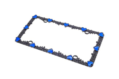 3D Daisy Heart License Plate Frame from Pure Zinc Alloy Metal Perfect Plate Holder
