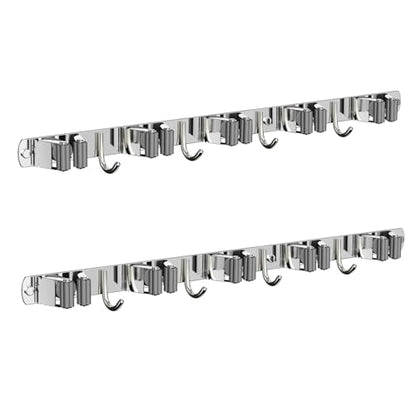 2 Pack Mop and Broom Holder Wall Mount (2 Count)