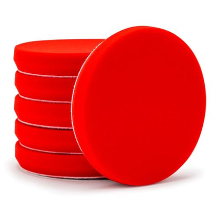 12215 6.5 in Red Foam Waxing Pads (6 Count)