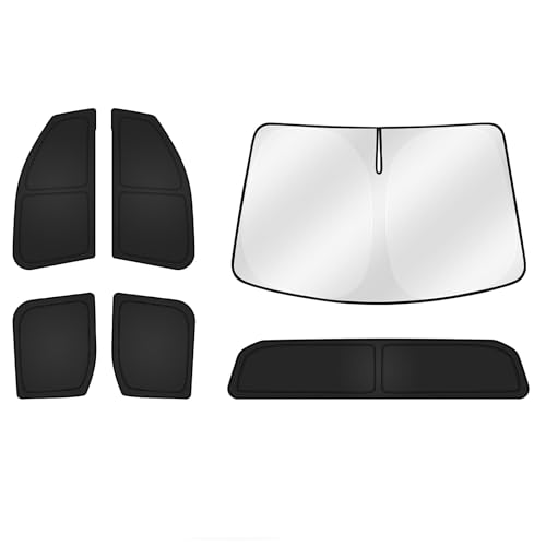 Windshield Sun Shade for Toyota Tacoma 2024 2025 2026 Car Window Shades Thicken UV Block and Blackout Privacy Foldable Sunshades 6PCS Accessories Keep Cool Sun Visor Covers (6 Count)
