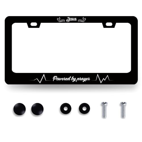 Stainless Steel Christian Jesus Cross License Plate Frame 12.3 x 6.3 Inch