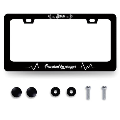 Stainless Steel Christian Jesus Cross License Plate Frame 12.3 x 6.3 Inch