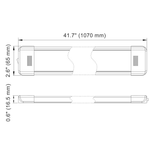 RV Cargo Truck LED Interior Utility Light Fixture 42.1" x 2.6"