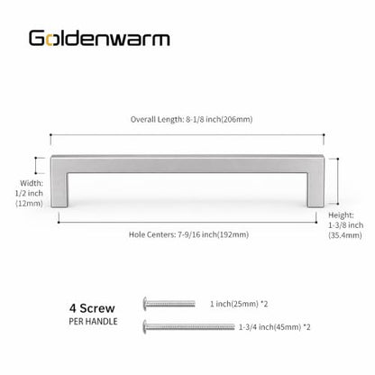10 Pack 7-1/2 Inch Brushed Nickel Cabinet Pulls Drawer Handles (10 Count)