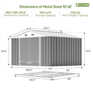 10x8 FT Outdoor Storage Shed with Floor Frame
