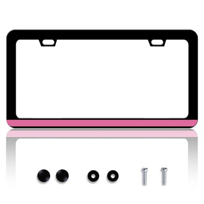 Breast Cancer Awareness License Plate Frame Stainless Steel 6x12 Inch 2Hole