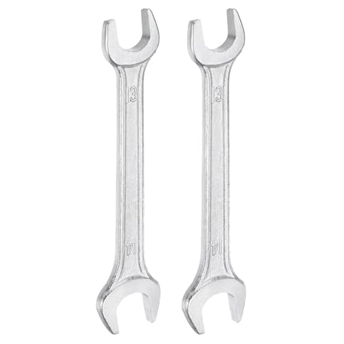 2pcs Double Open End Wrench 13mm x 14mm Metric 15 Degree Offset Angle Small Flat Head Wrench Galvanizing Open Ended Spanner for Automotive Repair Furniture Assembly (2 Count)