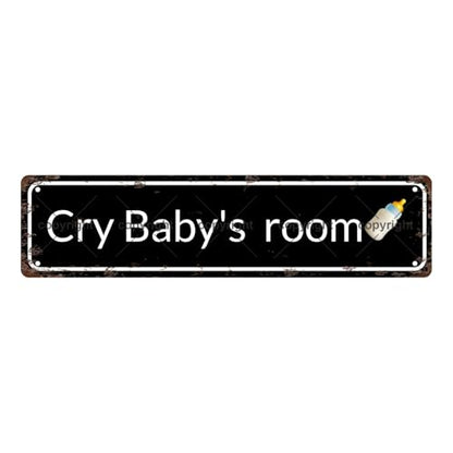 CRY BABY'S ROOM SPACE Metal Tin Street Sign Bar Cafe Garage Cave Home Room Wall Bathroom Farmhouse Garden Porch Patio Decor