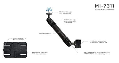 Carbon Fiber Car Headrest Tablet Holder