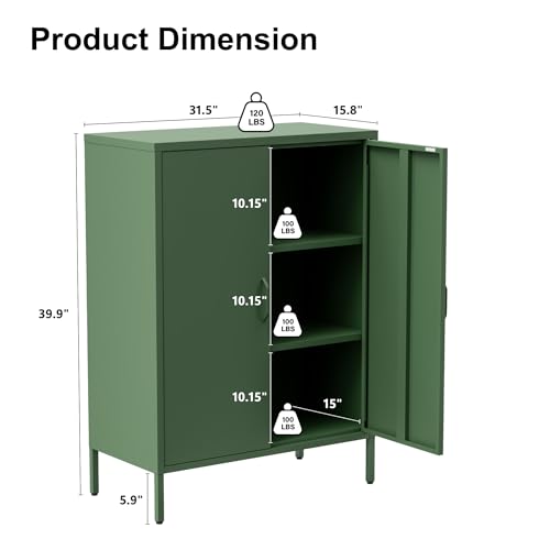 Metal Storage Cabinet with Doors and Shelves