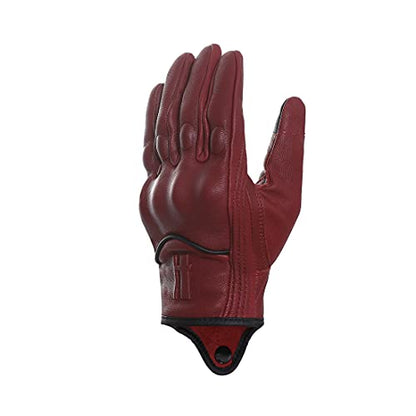 Womens Full Finger Touch Motorcycle Gloves GL016 Oxblood XL
