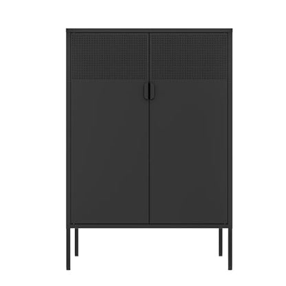 2 Mesh Door Metal Storage Cabinet with Adjustable Shelves