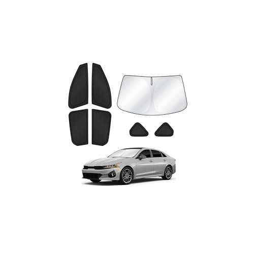 Sunshades for 2025 2026 Kia K4 Accessories Windshield Sun Shade Side Rear Window Shade Cover Sun Visor Shield Privacy Protection for Camping Keep Vehicle Cool Black 7PCS (5 Count)