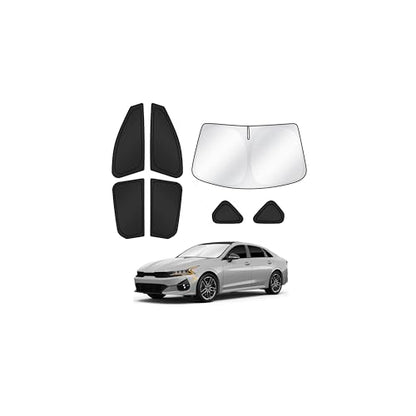Sunshades for 2025 2026 Kia K4 Accessories Windshield Sun Shade Side Rear Window Shade Cover Sun Visor Shield Privacy Protection for Camping Keep Vehicle Cool Black 7PCS (5 Count)