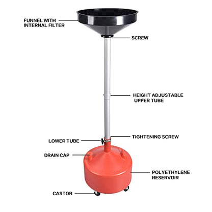 8 Gallon Portable Upright Oil Drain