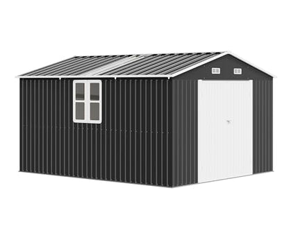10x12x7 FT Outdoor Storage Shed with 2 Transparent Panels