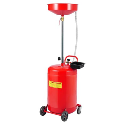 20 Gallon Waste Oil Drain Tank Portable Air Operated Oil Drainer with Adjustable Funnel Height 38