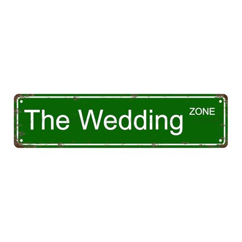 THE WEDDING ZONE SPACE Metal Tin Street Sign Bar Cafe Garage Cave Home Room Wall Bathroom Farmhouse Garden Porch Patio Decor