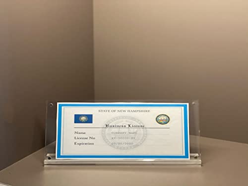 4 Pack of Acrylic Business License Frame for 4x9 Business License Certificate Desk (4 Count)