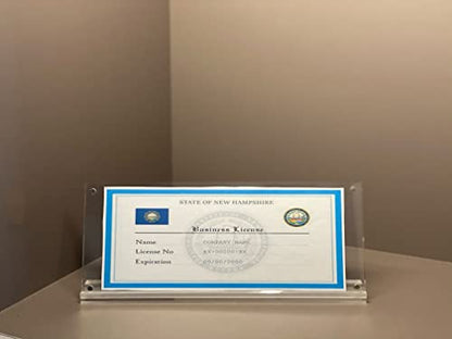 4 Pack of Acrylic Business License Frame for 4x9 Business License Certificate Desk (4 Count)