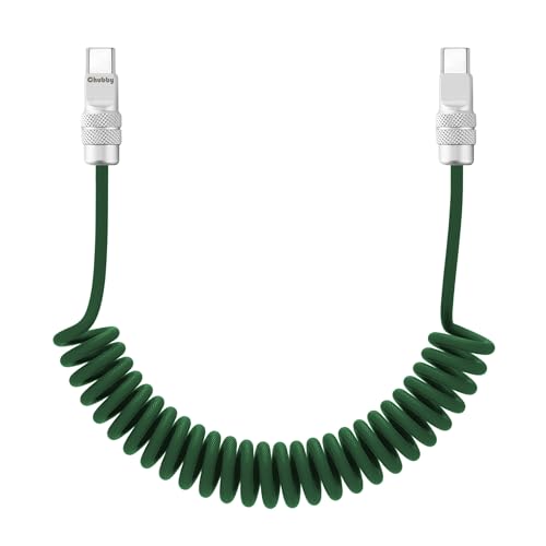 USB C to C 240W Braided Coiled Charging Cable