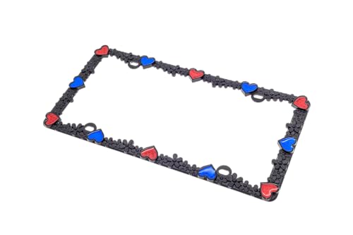 3D Daisy Heart License Plate Frame from Pure Zinc Alloy Metal Perfect Plate Holder