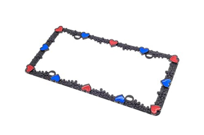 3D Daisy Heart License Plate Frame from Pure Zinc Alloy Metal Perfect Plate Holder