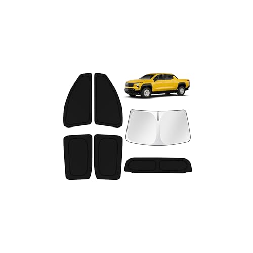 Car Window Shades for Chevrolet Silverado EV 2024 2025 2026 Windshield Sun Shade Side Window Cover UV Block Privacy Protection Accessories for Camping Blackout Rear Back Full Set 6PCS (6 Count)
