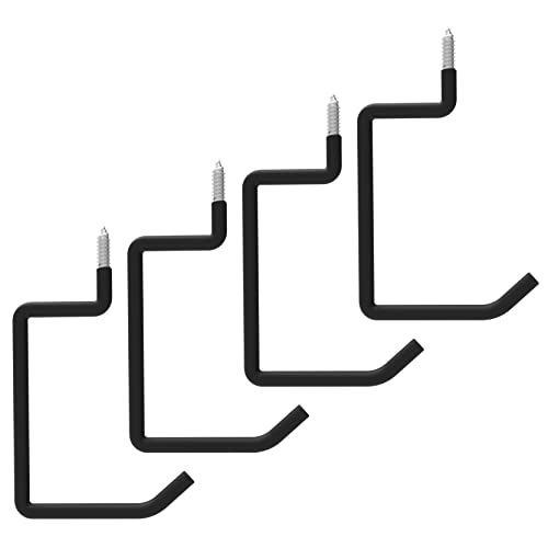 POETISKE Screw in Ladder Bike Hooks Ceiling Hanger Wall Mounted Bicycle Chair Garage Organization Heavy Duty Vinyl Coated 4Pack (4 Count)