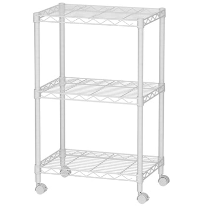3 Small Wire Shelves Kitchen Pantry Close Home Organizers and Storage Bathroom Shelf Laundry Room Organization Adjustable Book Metal Garage Shelving Unit