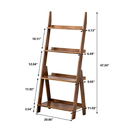 Bamboo Ladder Shelf Bookcase (4 Count)