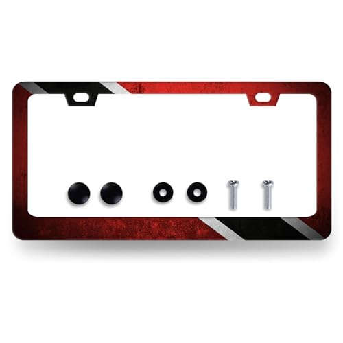 Stainless Steel Trinidad and Tobago Flag License Plate Frame 12.2 x 6.2Inch