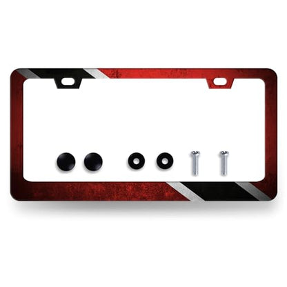 Stainless Steel Trinidad and Tobago Flag License Plate Frame 12.2 x 6.2Inch